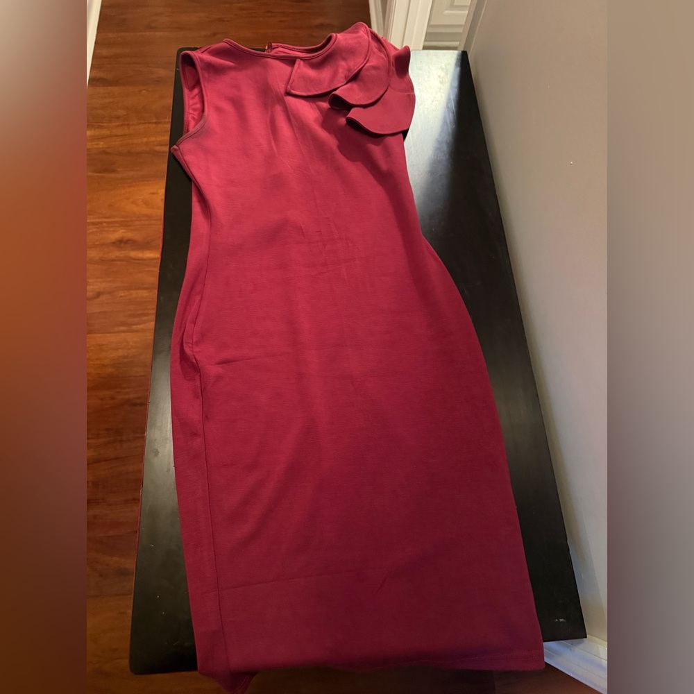 Elegant One Shoulder Burgundy Dress